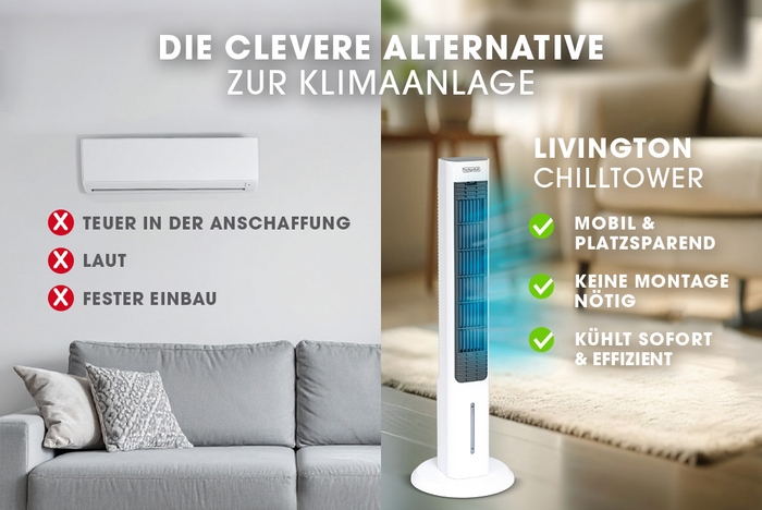 Vergleich Klimaanlage zu den Livington Luftkühlern