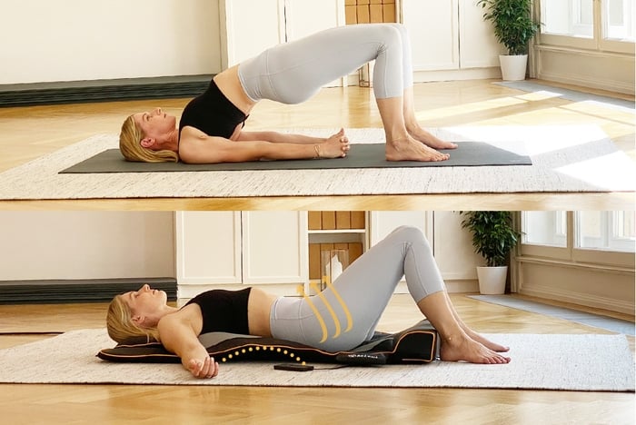 Übungen auf einer Massagematte