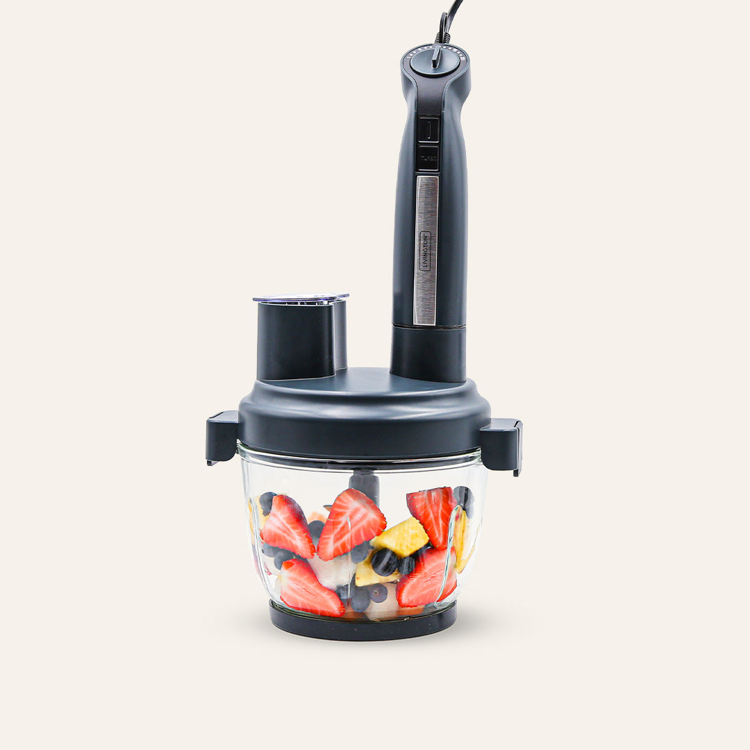 Livington MultiBlend 3in1 Stabmixer, Zerkleinerer und Schneidesystem