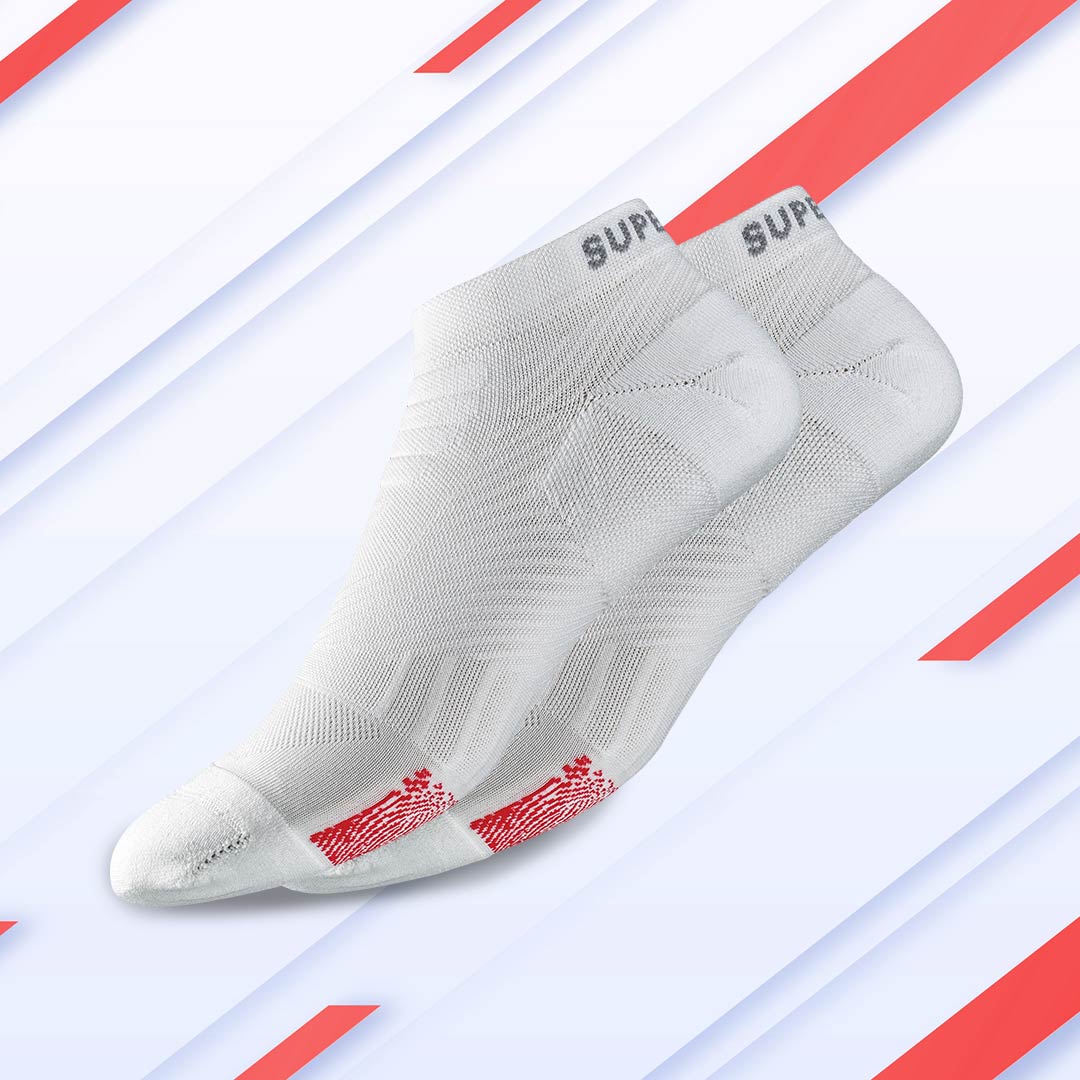 SuperNeuro Athletic No Show Socken weiß / XL (47-50)