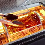 Knusprige Pommes im Drehtrommelkorb mit dem Livington Rotisserie Chef perfekt zubereitet.