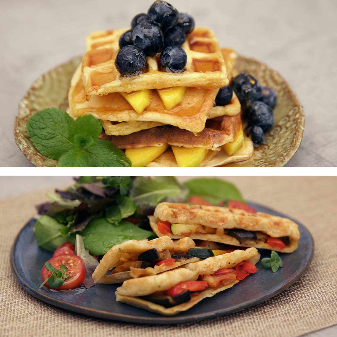 Livington Waffiller Waffeleisen inkl. Dosierlöffel & Rezeptheft GRATIS