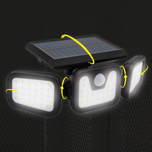 Die Panta TrioSolar verfügt über drei schwenkbare LED-Panels mit Solarmodul und Bewegungssensor.