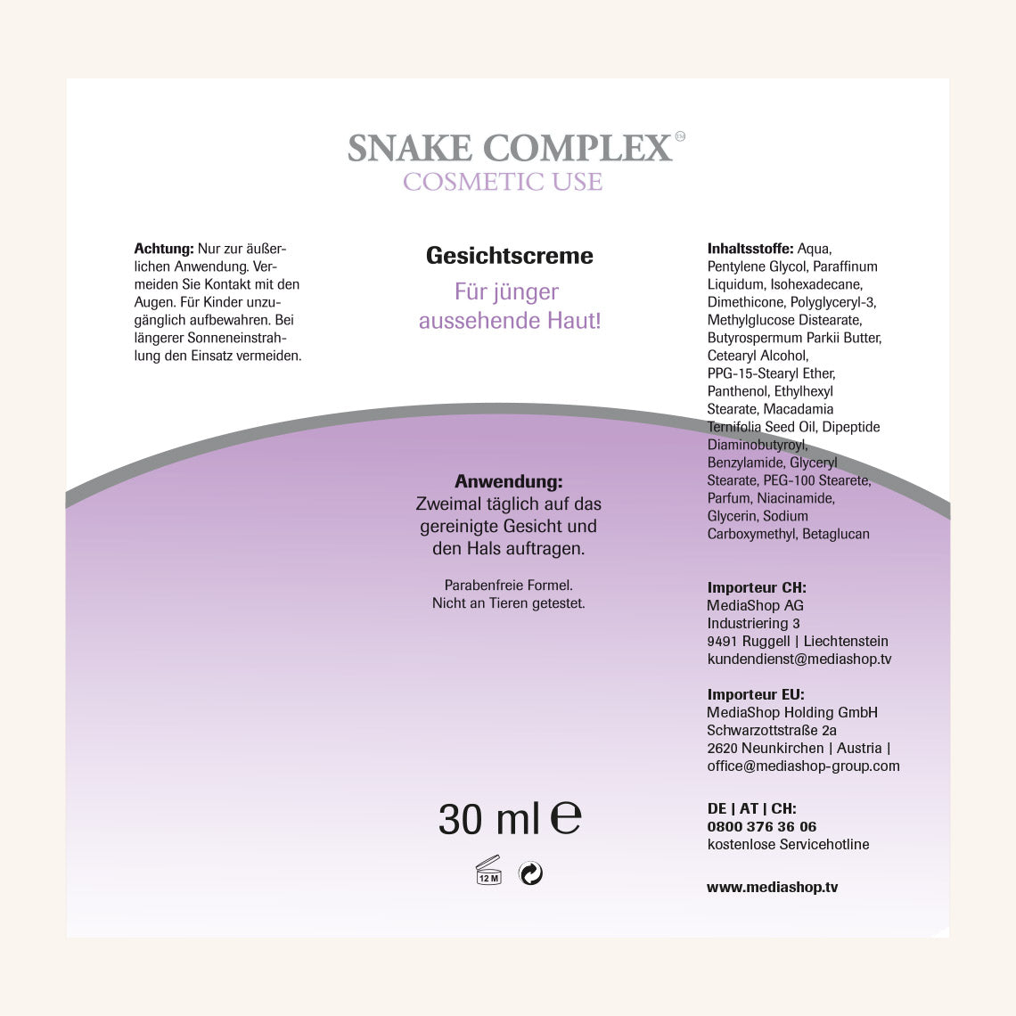 Snake Complex Gesichtscreme 30 ml Doppelpack