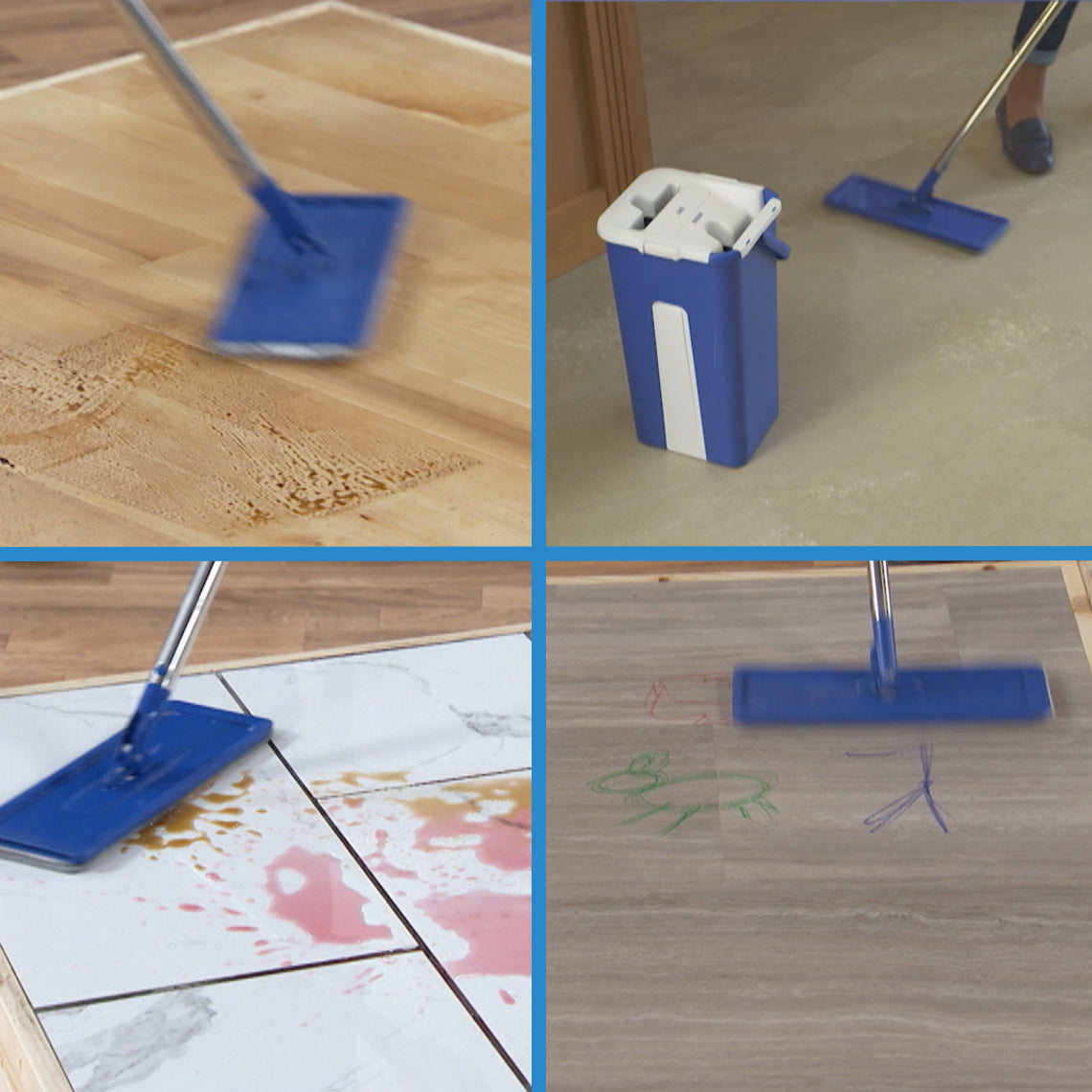 Livington Touchless Mop reinigt verschiedene Böden effektiv – auch bei Schmutz, Flüssigkeiten und Flecken.