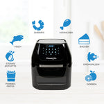 Power AirFryer Multi-Function mit Programmen für Fisch, Fleisch, Backen, Dörren, Frittieren und Drehgrillen.