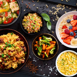 Lecker angerichtete Speisen von Risotto bis Milchreis