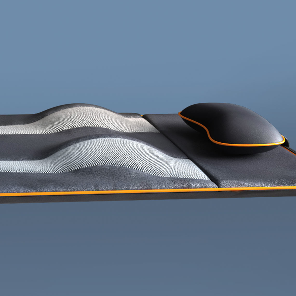 Seitliche Ansicht der Belena AirStretch mit gut sichtbaren Luftkammern und ergonomisch geformtem Kopfteil.