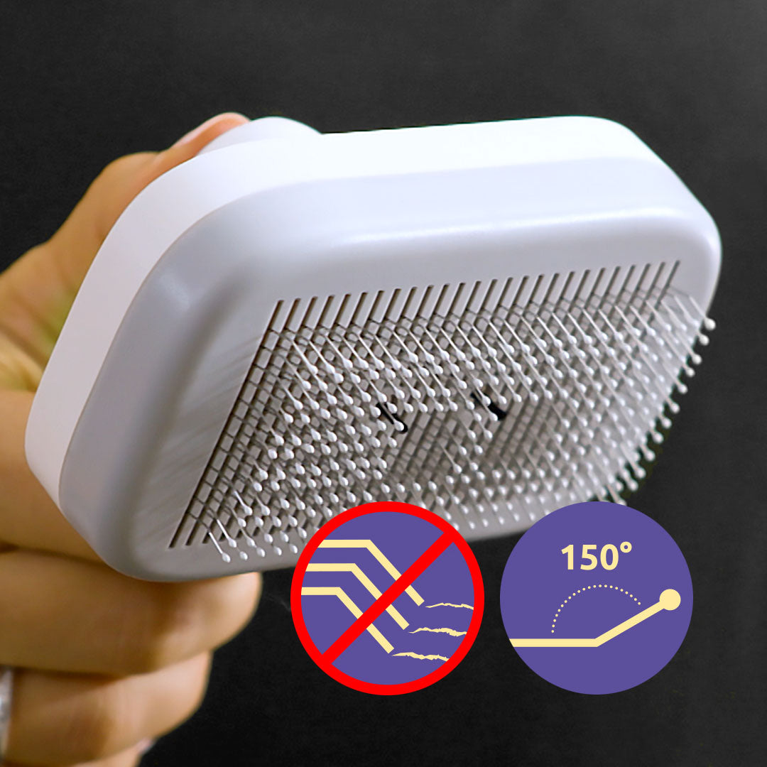 Die PiddiPet IonBrush besitzt feine, sanfte Borsten für effektives und schonendes Bürsten von Fell.