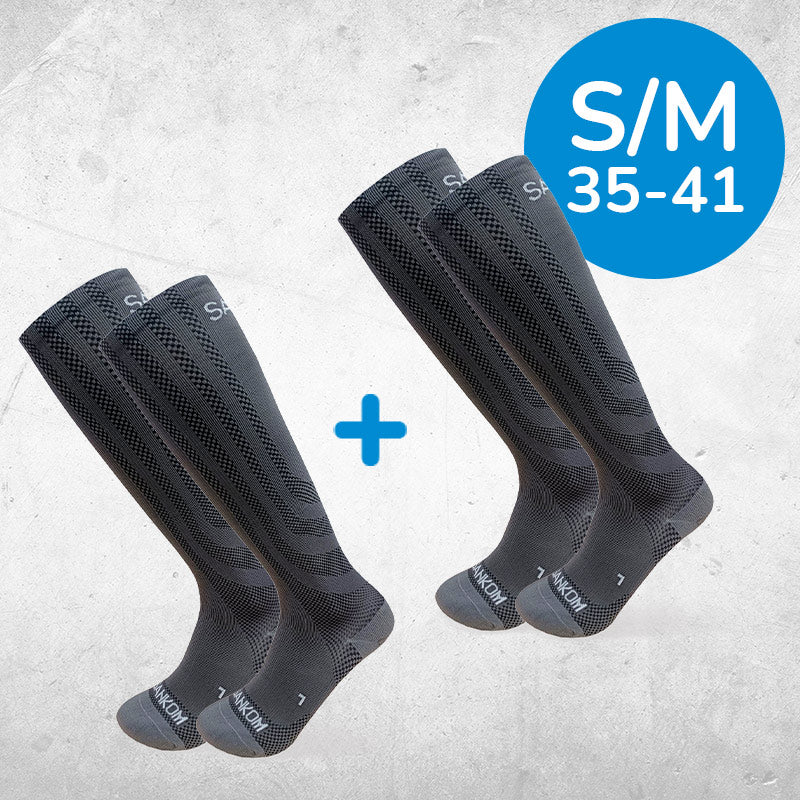 SANKOM Light Socks revitalisierende Stützstrümpfe 1+1 GRATIS grau Gr. S/M (35-41)
