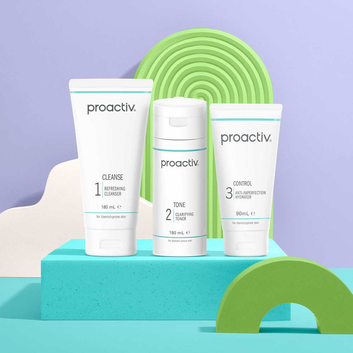 Proactiv Solution Set mit Cleanser, Toner und Behandlung – 3-Schritte-System gegen Hautunreinheiten.