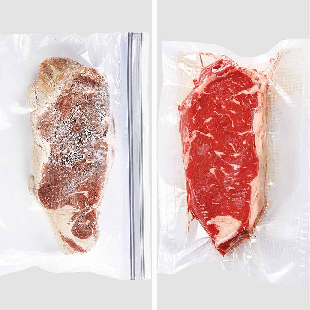 Mit dem PowerXL Duo NutriSealer vakuumverpacktes Fleisch – ideal zum Frischhalten oder Einfrieren.
