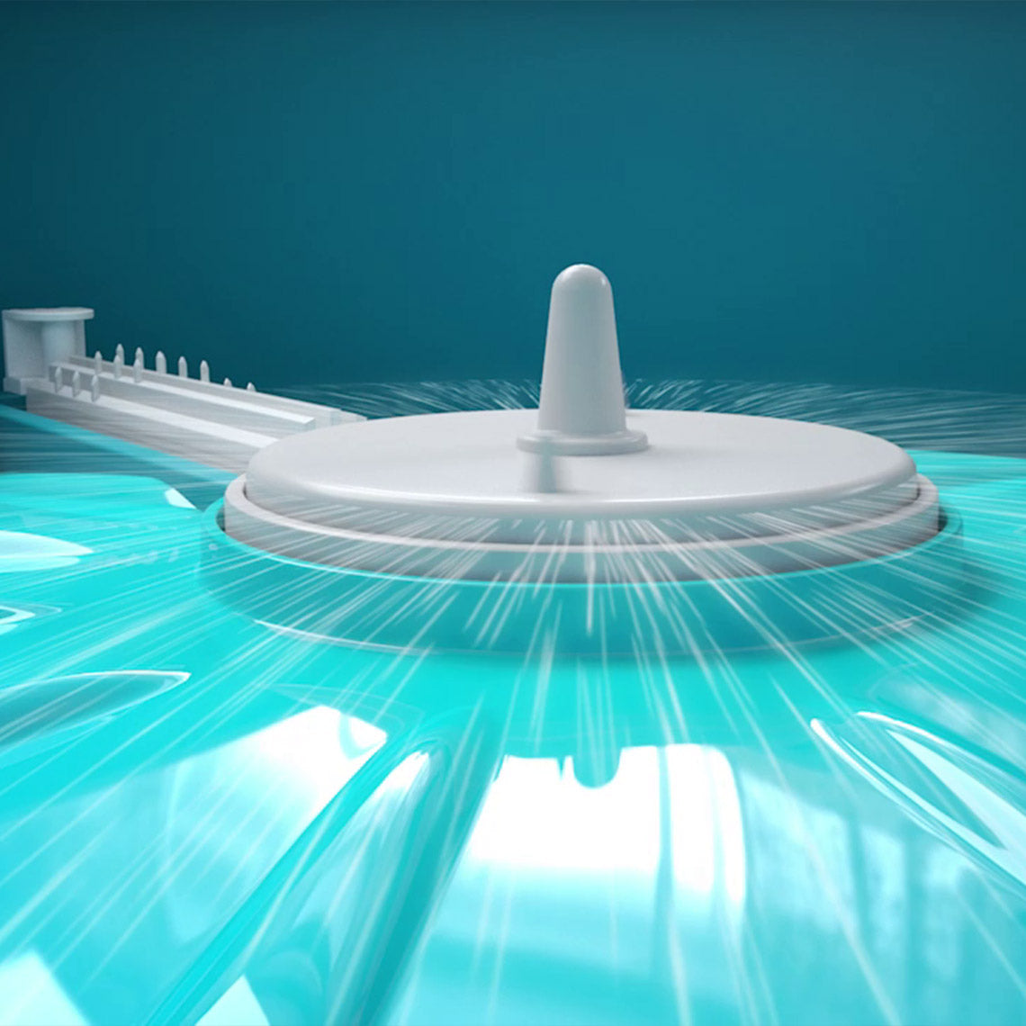 Die Reinigungsdüse im Livington Clean Water Spin Mop sorgt für frisches, sauberes Wasser bei jedem Spülvorgang.