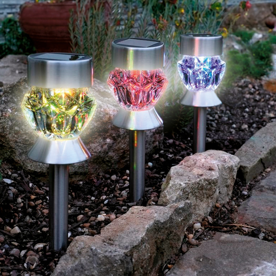 Solar-LED-Steckleuchten Mandala