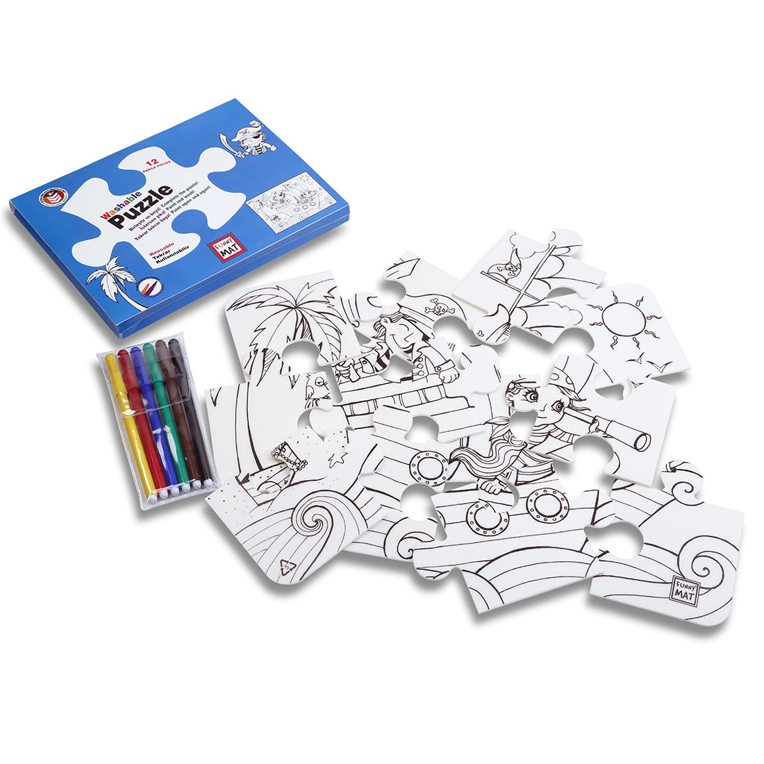 Bemalbares Puzzle "Tiere" 12-teilig
