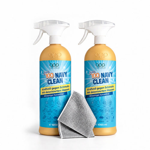 Pure100 NavyClean 1+1 Set:  Allesreiniger-Konzentrat inklusive Silberdraht-Reinigungstuch