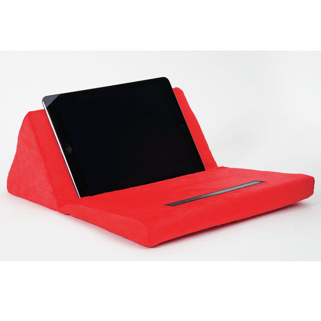 Weiches Lesekissen mit Tablet-Halterung – ideal für bequemes Lesen oder Streamen auf Sofa oder Bett.