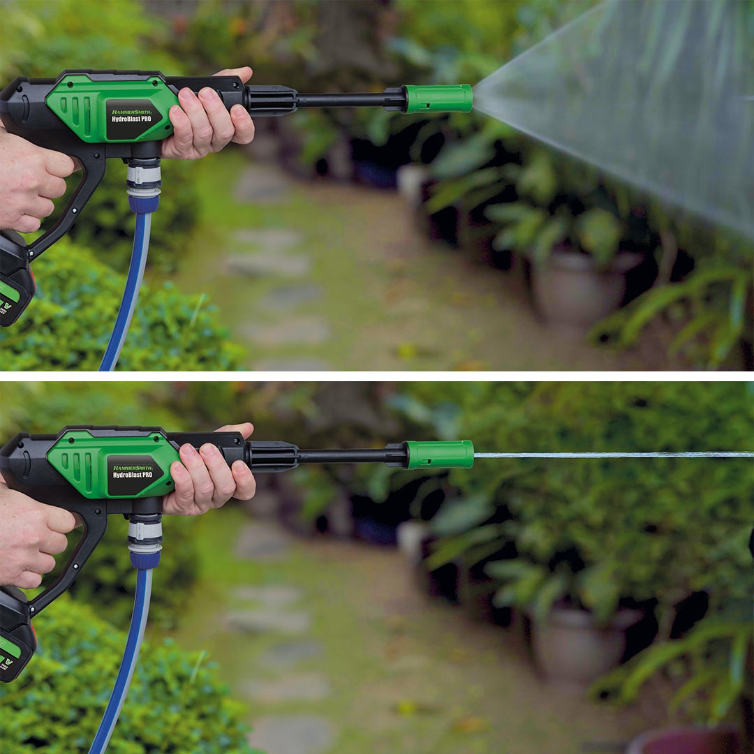 Hammersmith HydroBlast Pro Autowaschpistole 2-in-1 Vorteils-Set inkl. Zusatzakku 2600mAh