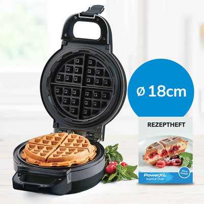PowerXL Waffle Star Waffeleisen inkl. Rezeptheft GRATIS
