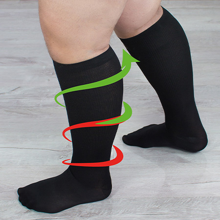 Reisestrümpfe extra breit, Schwarz