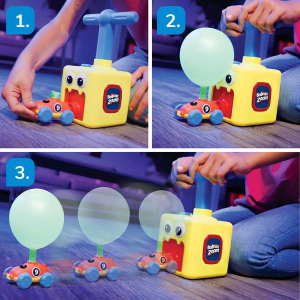 Balloon Zoom ballonbetriebenes Spielzeugset inkl. Zubehör 1+1 GRATIS