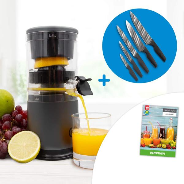Livington JuiceBoost Entsafter Sparset inkl. Harry Blackstone AirBlade Messerset & Rezeptheft GRATIS