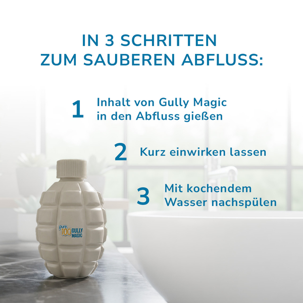 pure100 GullyMagic hochwirksames Abflussreiniger-Granulat 2+2 GRATIS